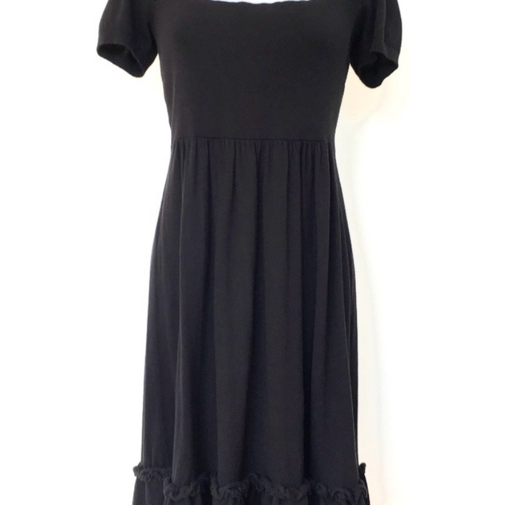 Anne Fontaine Classic Black Sweater Midi Dress